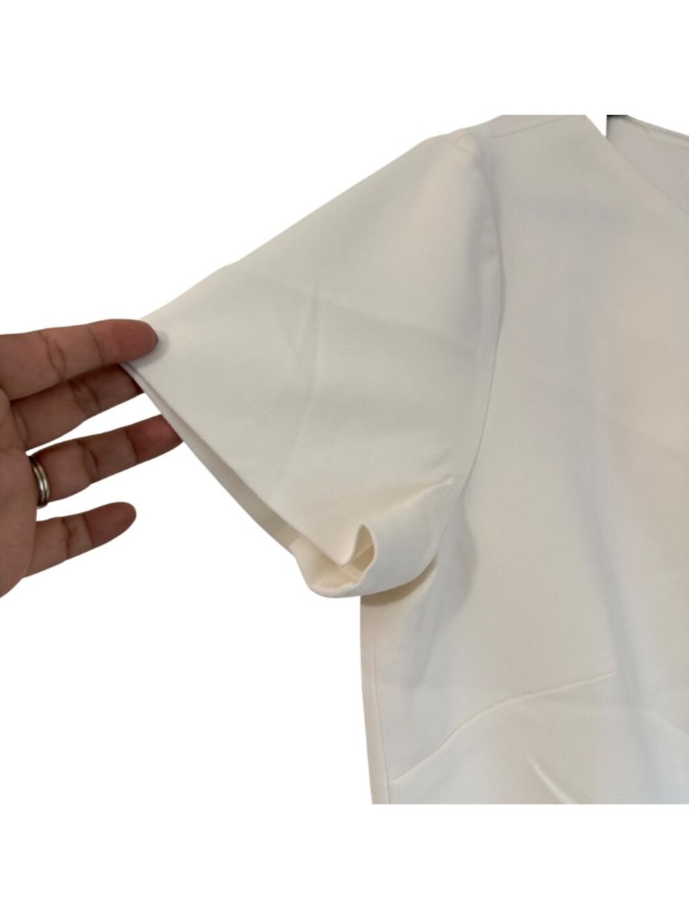 The Fold London Ivory Boswell Structured Top Short Sleeve Womens UK14 Large - Picture 4 of 7